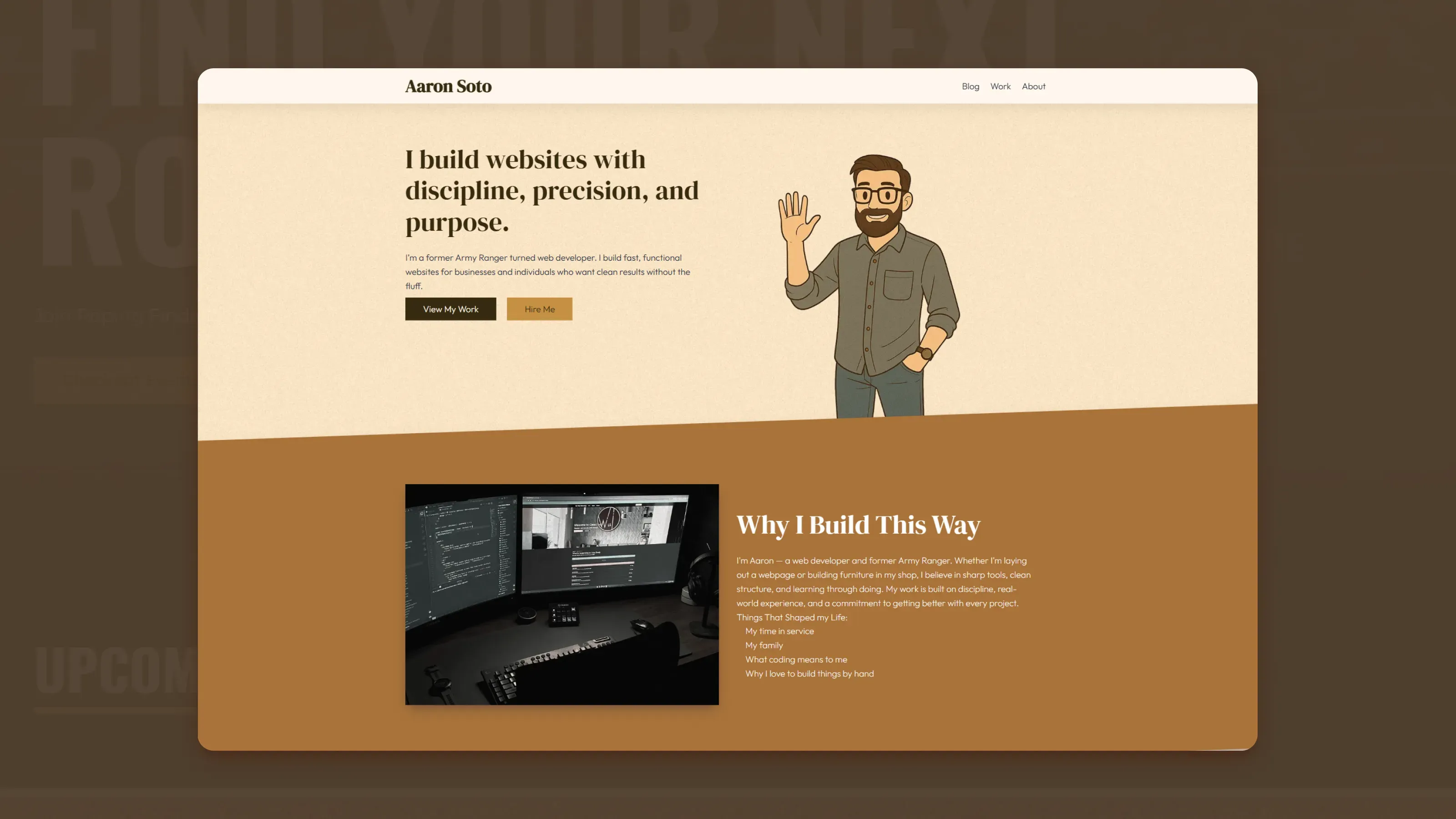 Screenshot of Aaron Soto personal portfolio homepage
