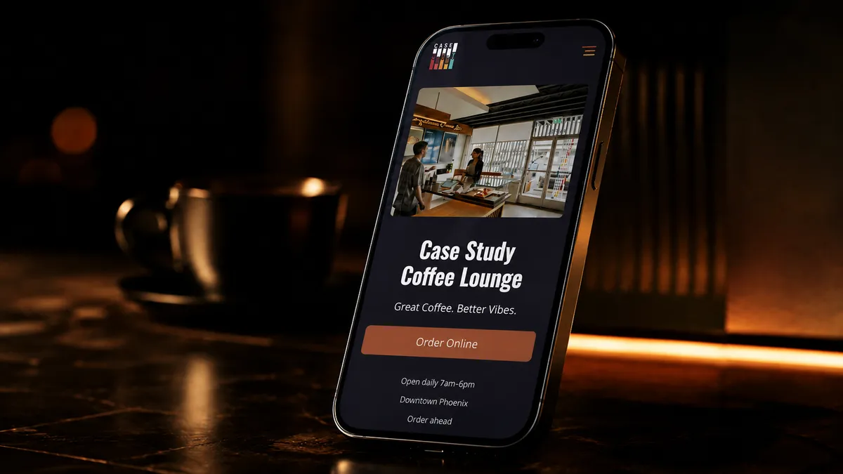 Case Study Coffee Lounge, an AyeZee Web Designs client project