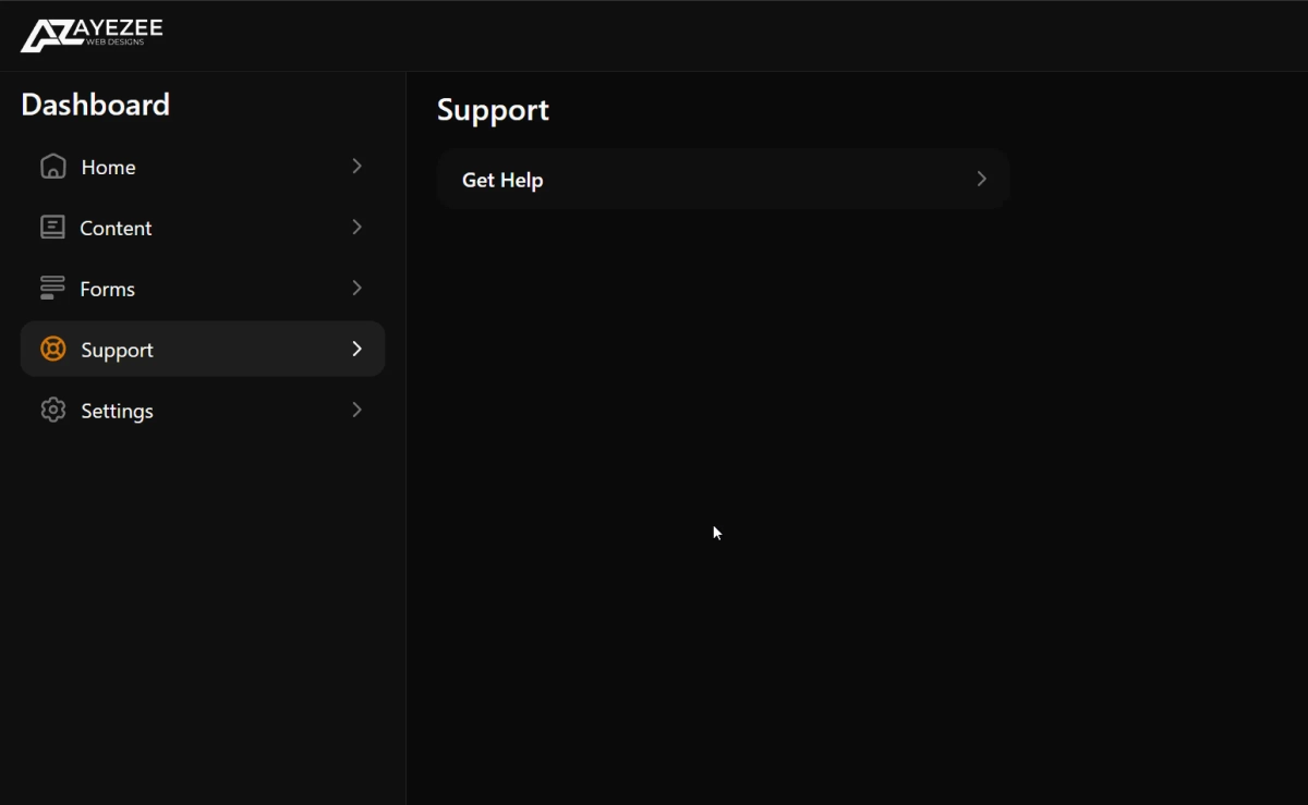 Project settings in dashboard