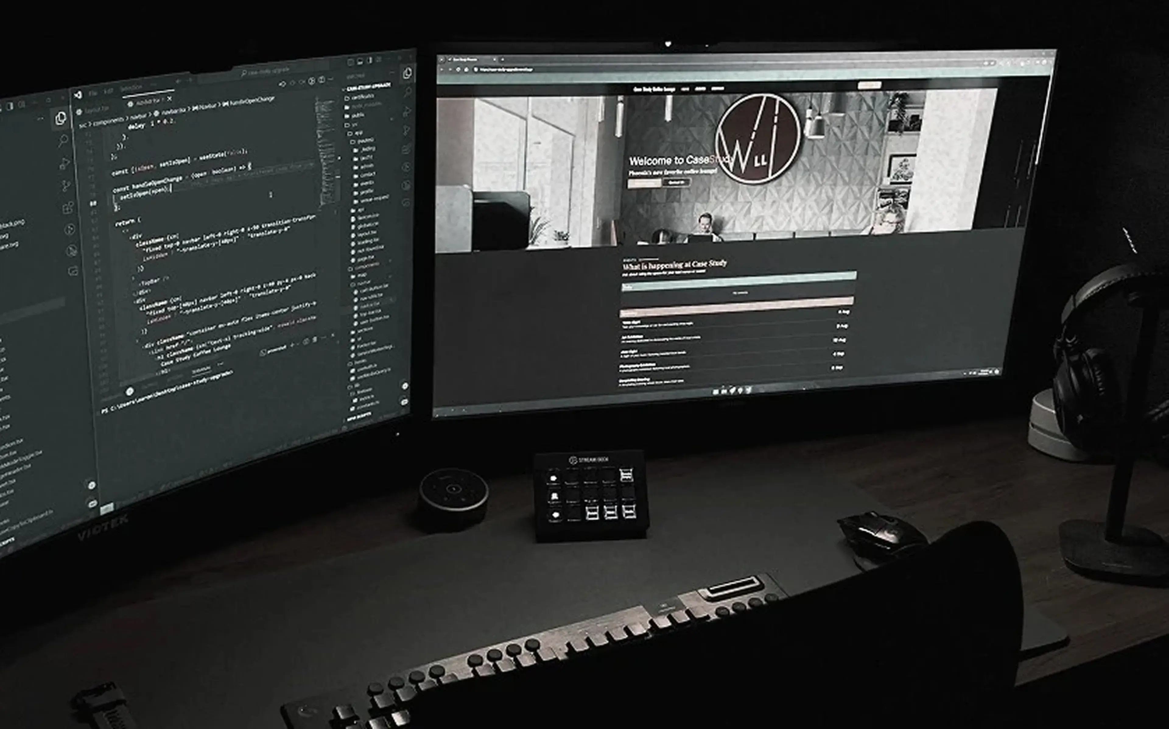 Web developer's desk setup