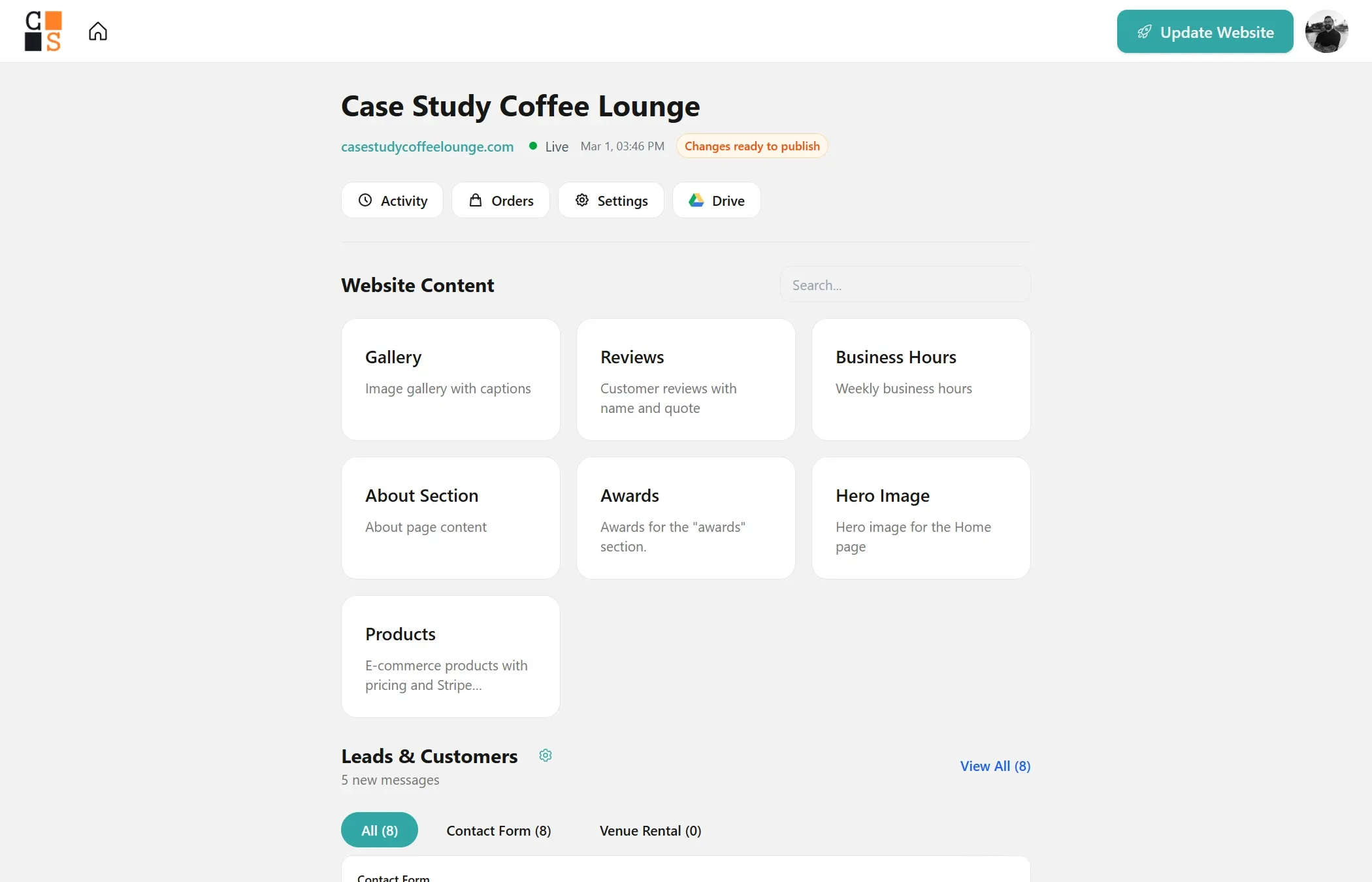 AyeZee Control Panel Dashboard