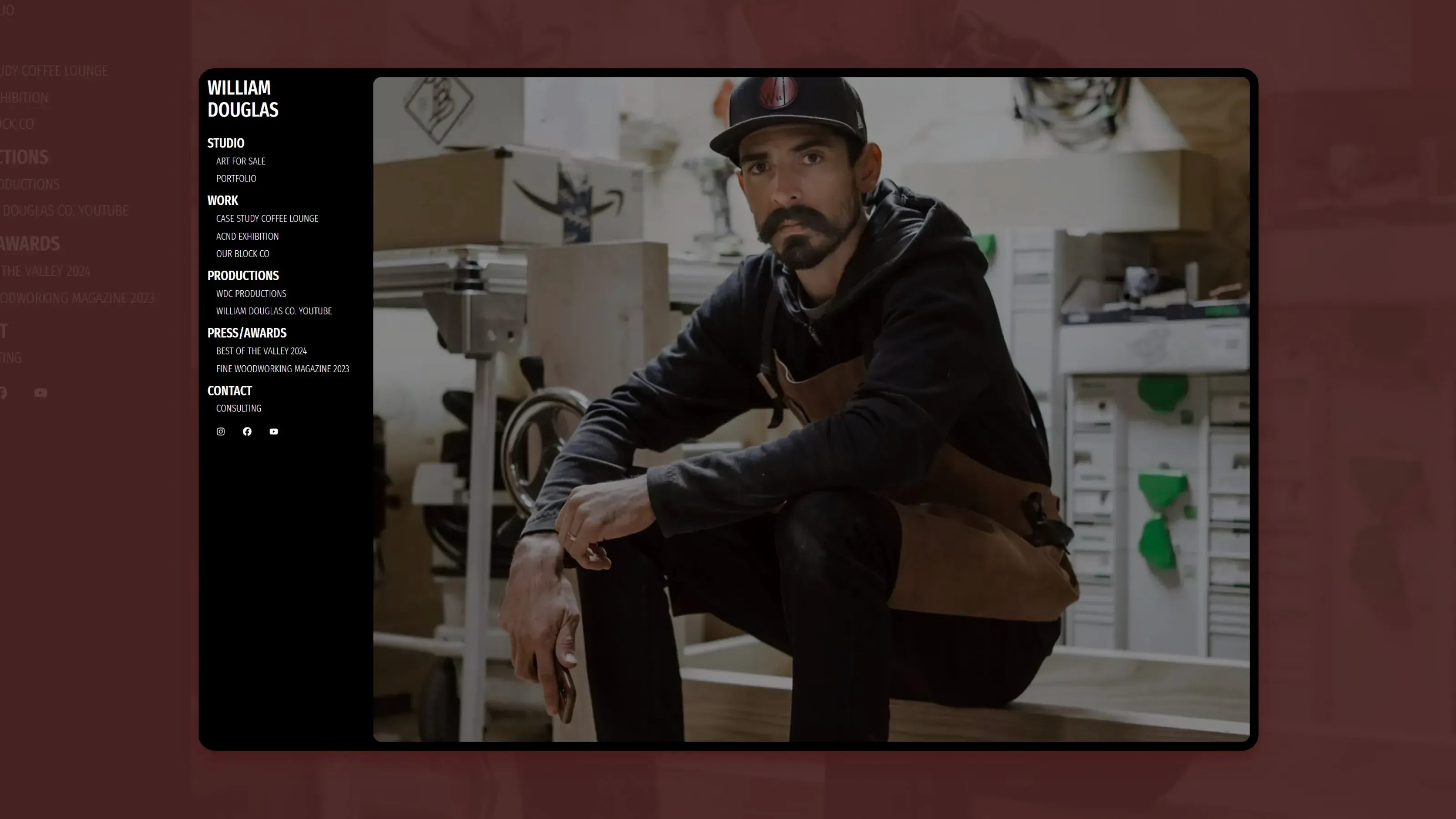 Screenshot of William Douglas personal brand website